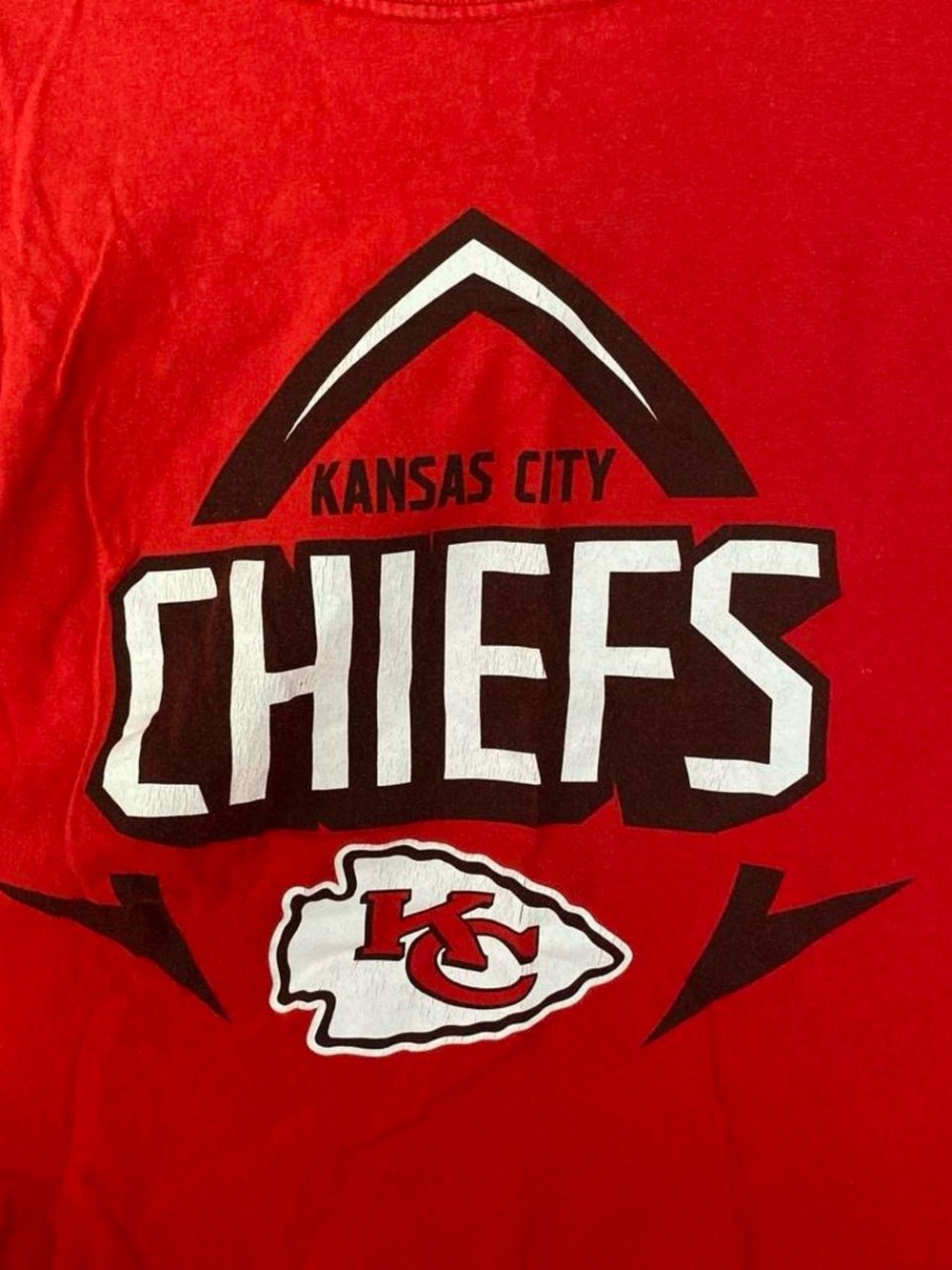 Y2K Kansas City Chiefs NFL Team Apparel T-shirt KC Travis Kelce Football Red - Picture 3 of 8